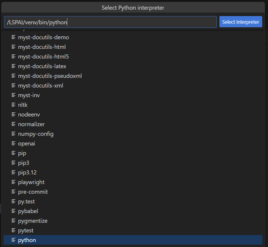 Interpreter path example